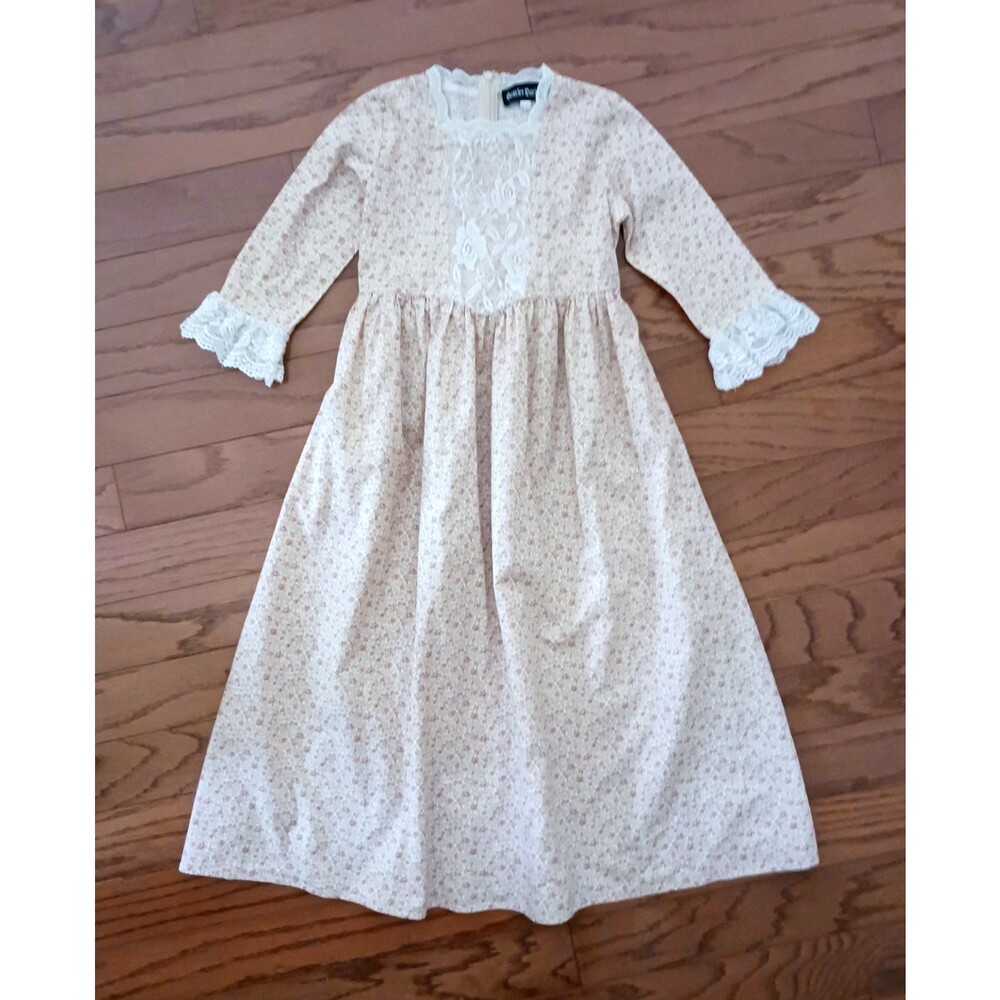 NEW Scarlet Darkness Girls Prairie Maxi Dress Floral w Lace Tie Back 6-7Y